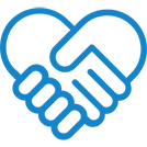 blue partnership heart hands image