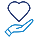 blue philanthropy heart hand image